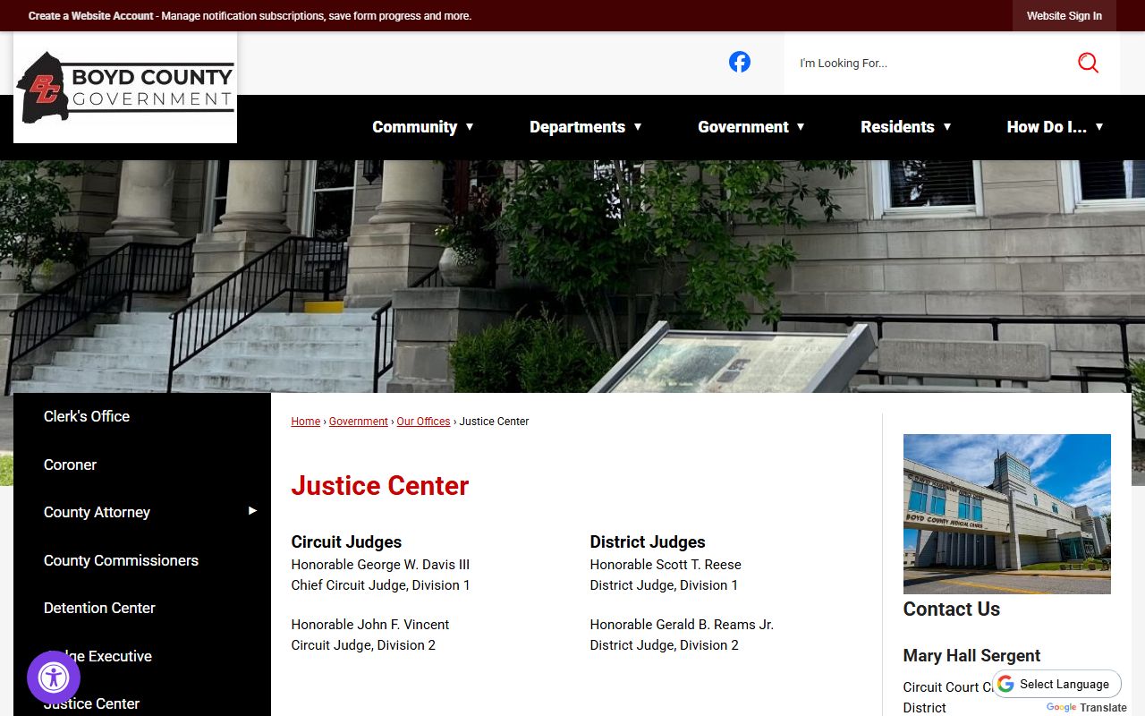 Boyd County Kentucky Judicial Center for divorce decree records