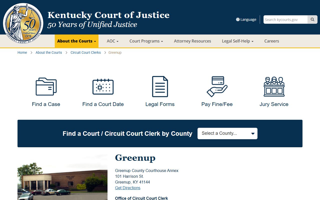 Greenup County Kentucky Circuit Court resources for divorce decree records
