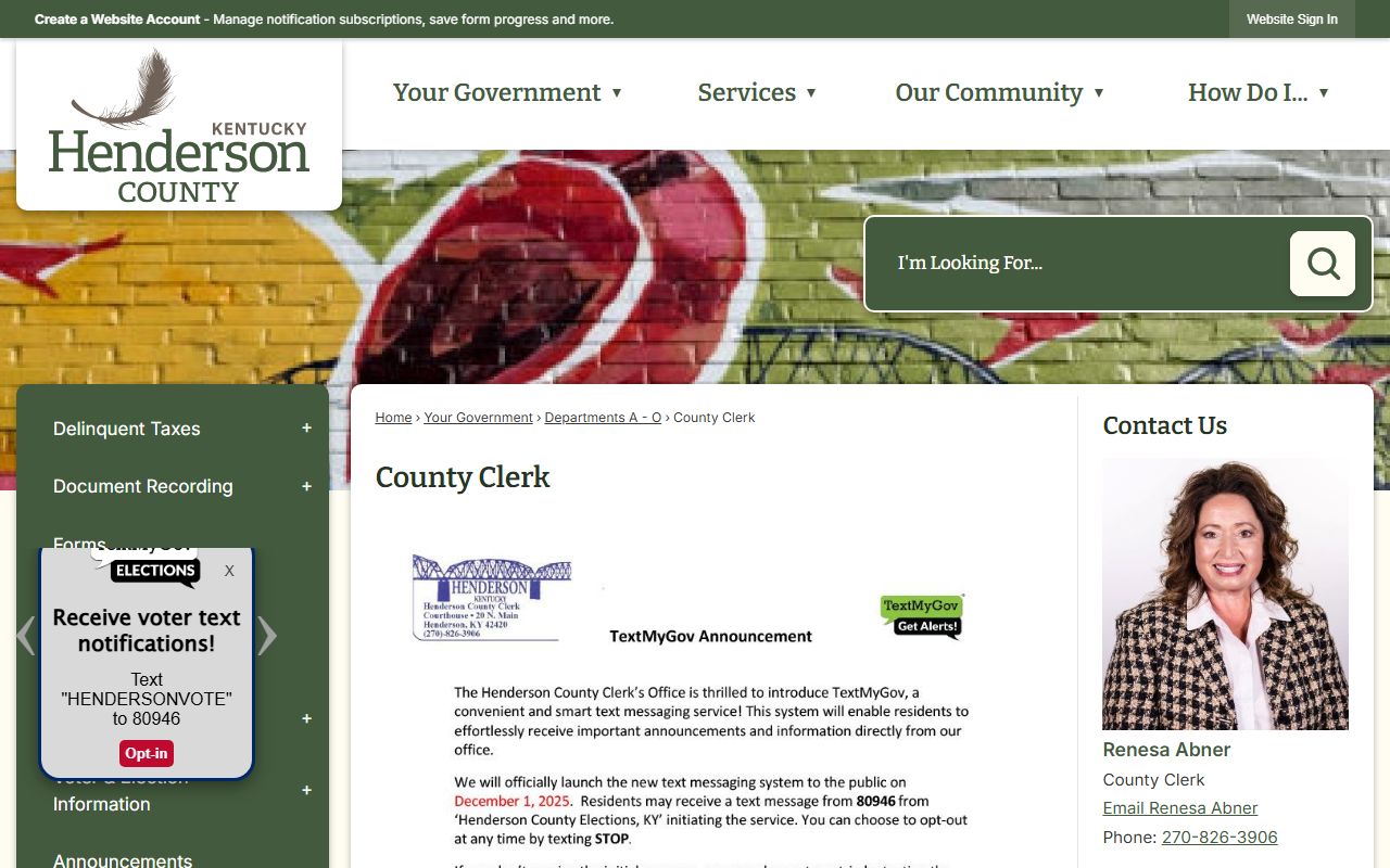 Henderson County Kentucky Judicial Center for divorce decree records