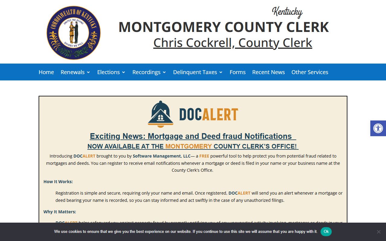 Montgomery County Kentucky Circuit Court resources for divorce decree records