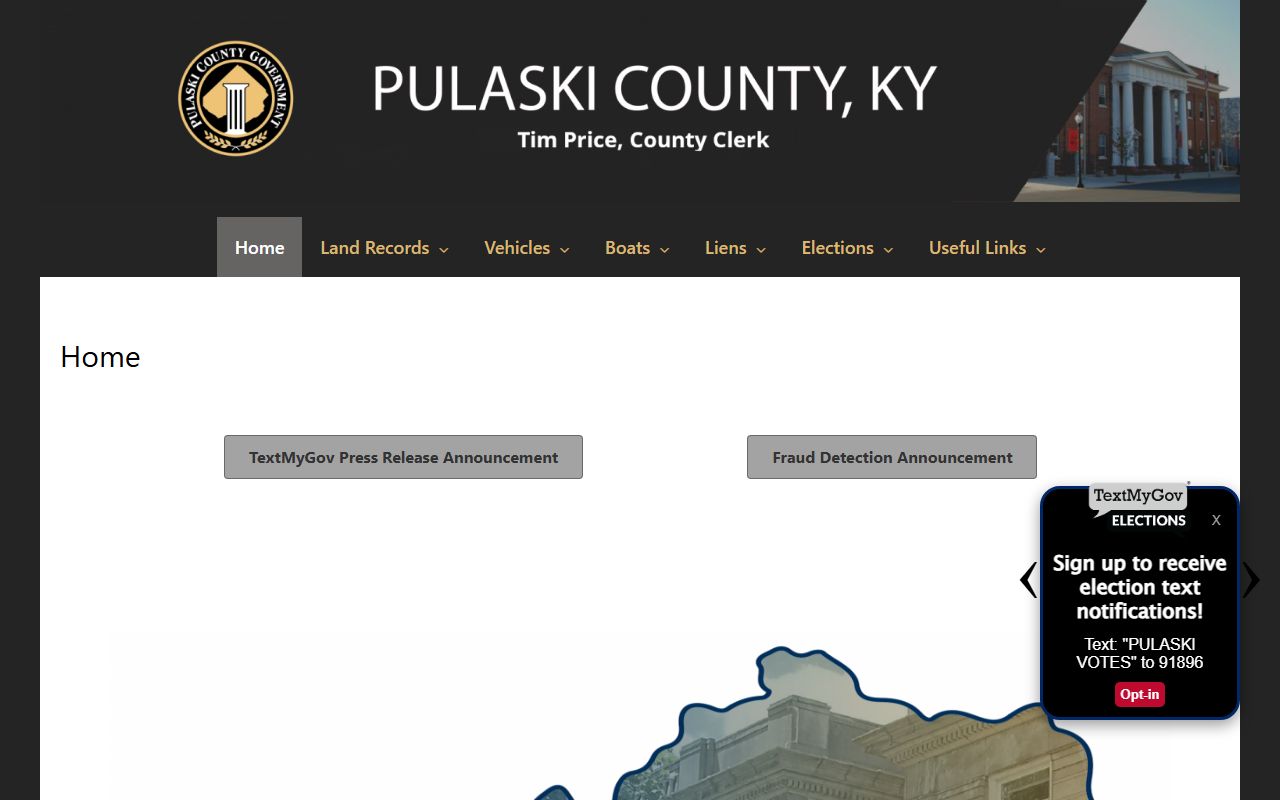 Pulaski County Circuit Court resource page for divorce decree records